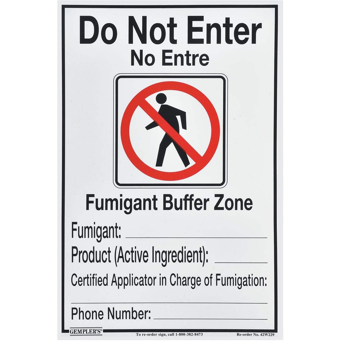Fumigant Buffer Zone Sign, 14