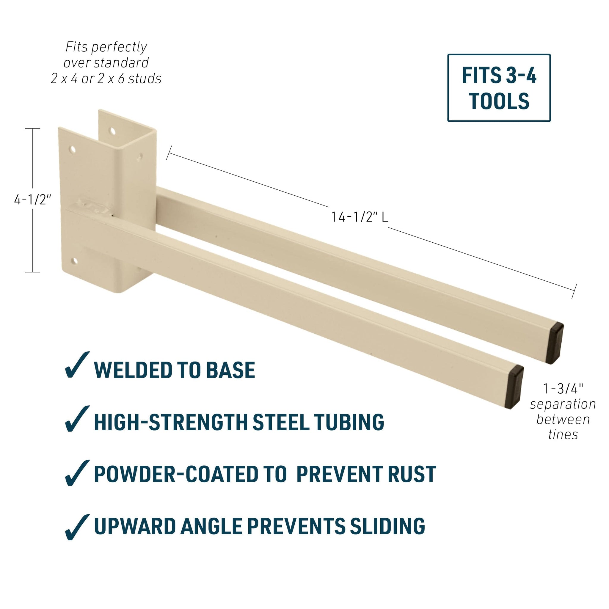 Gemplers Double Prong Stud Mount Tool Rack