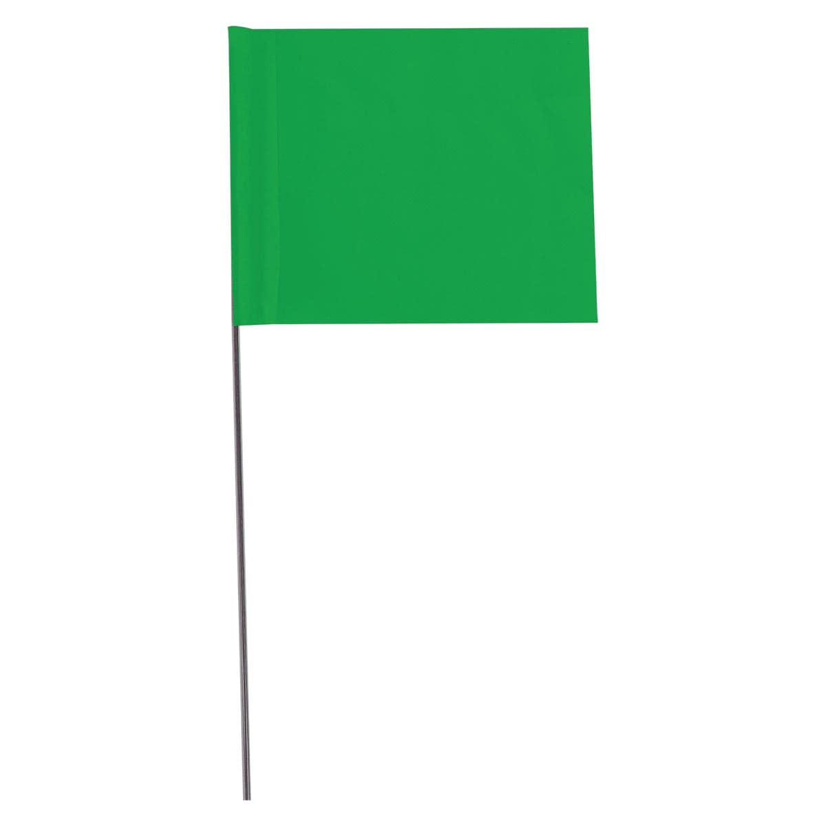 Green Custom Marking Flag, 4"x5", 21" Wire Stake, 1000 PK