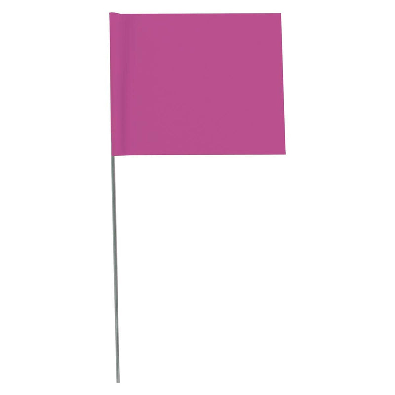 Purple Custom Marking Flag, 4"x5", 21" Wire Stake, 1000 PK