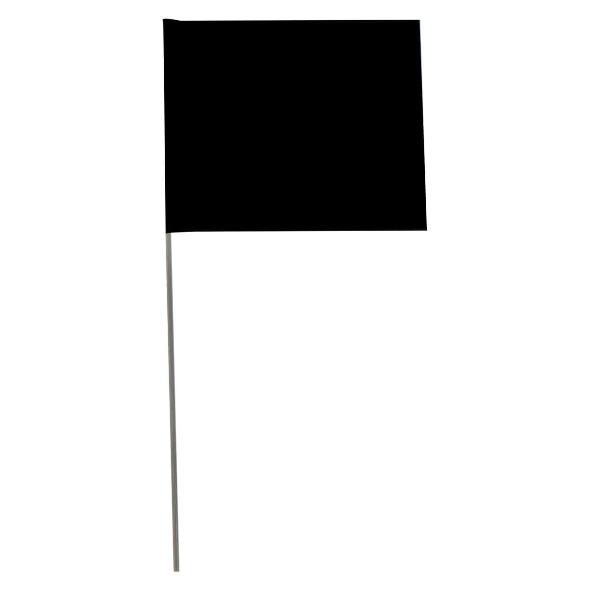 Black Custom Marking Flag, 4"x5", 21" Wire Stake, 1000 PK