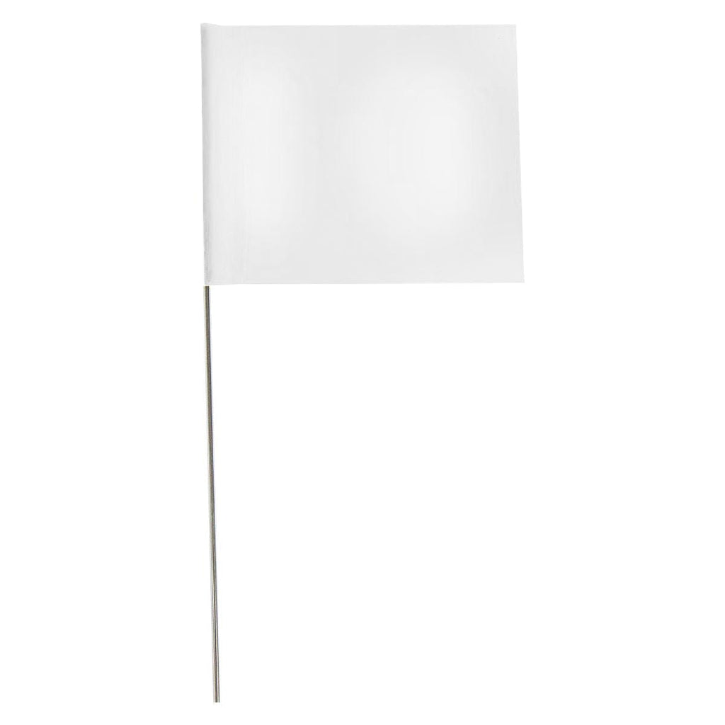 Clear Custom Marking Flag, 4"x5", 21" Wire Stake, 1000 PK