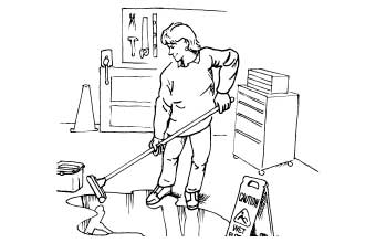 watch out for wet surfaces