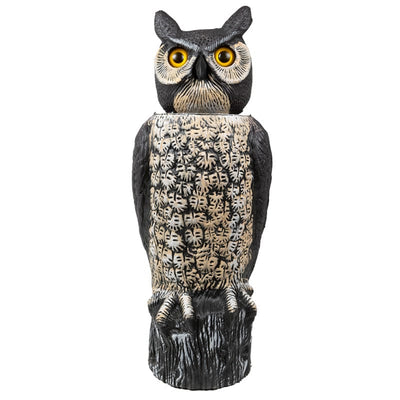 Owl Decoy with Rotating Head, Solar-Powered