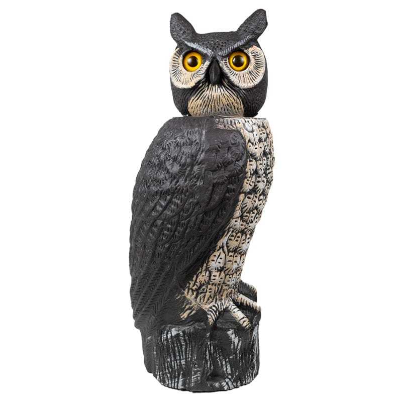 Owl Decoy with Rotating Head, Solar-Powered