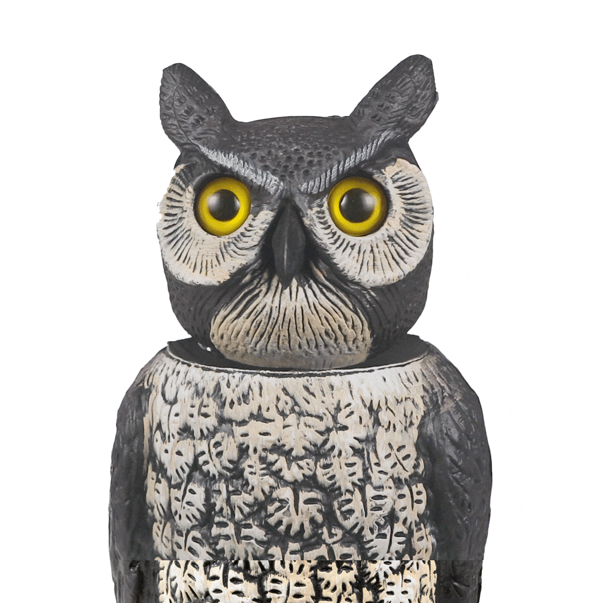 Owl Decoy with Rotating Head, Solar-Powered