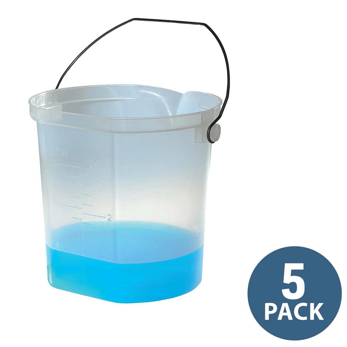 Accu-Pour 3-gal Polypropylene Measuring Pail | 5 Pack