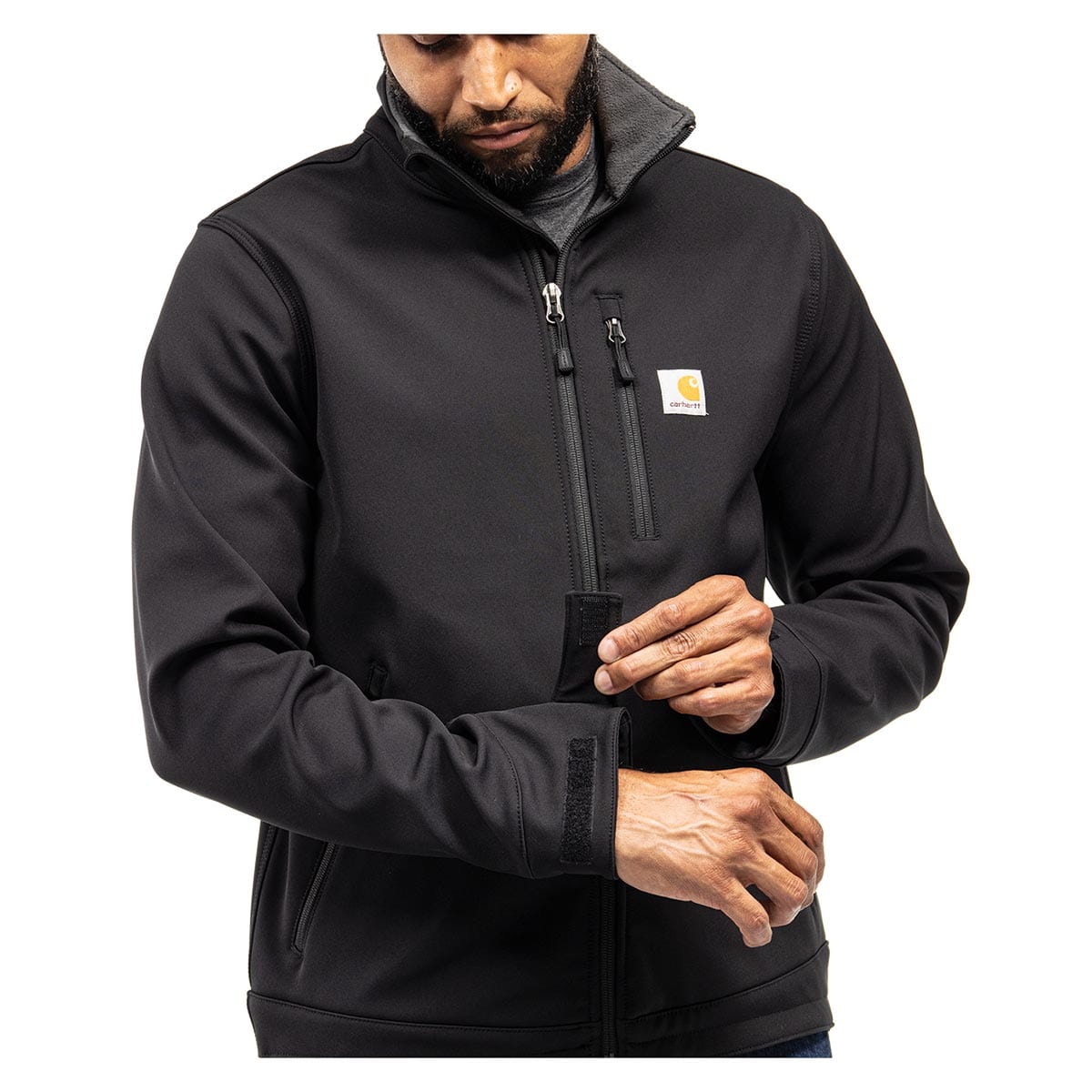Black Carhartt 102199 Rain Defender Relaxed Fit Heavyweight Softshell Jacket