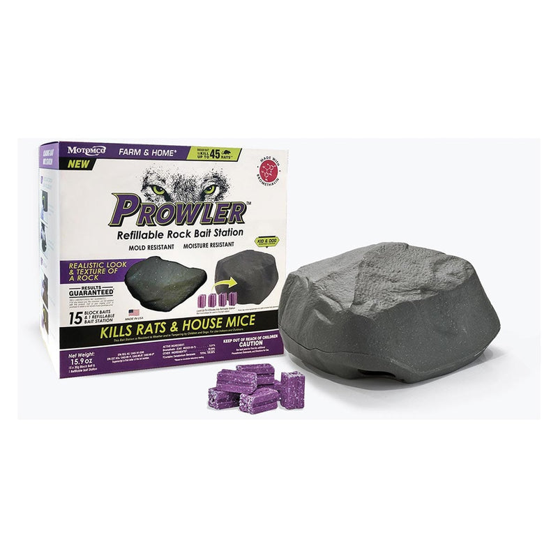 Prowler Rat and Mouse Killer Refillable Rock Bait Station | 4 Pack