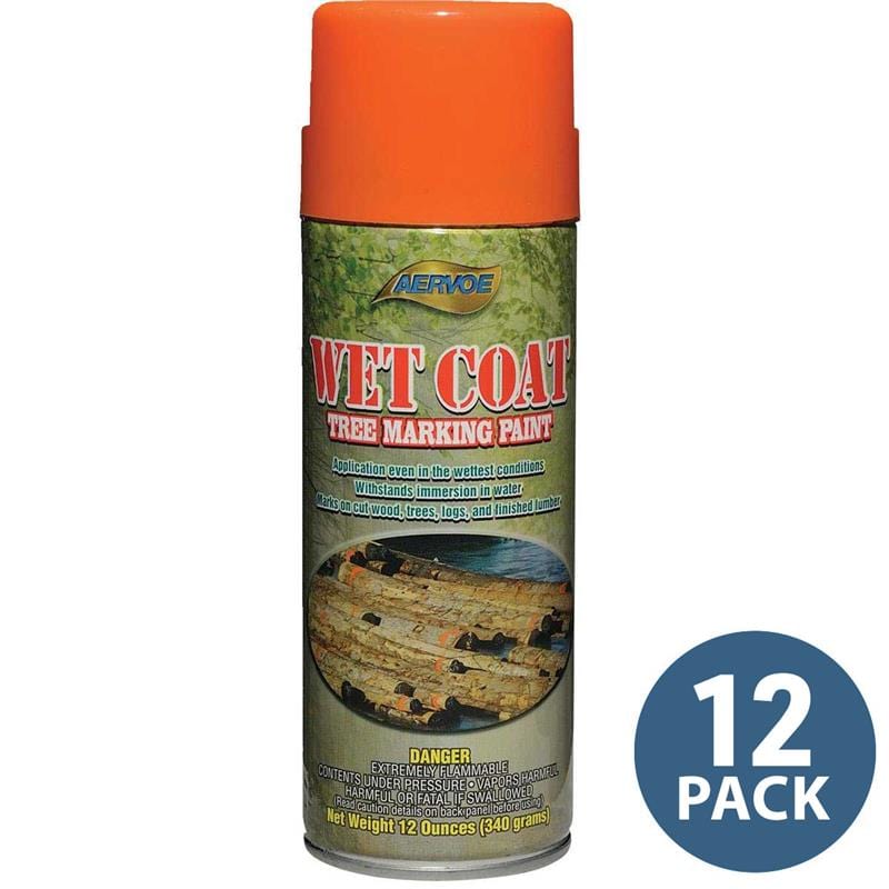 Aervoe Wet Coat Tree Marking Paint, Orange | 12 Pack | Gemplers