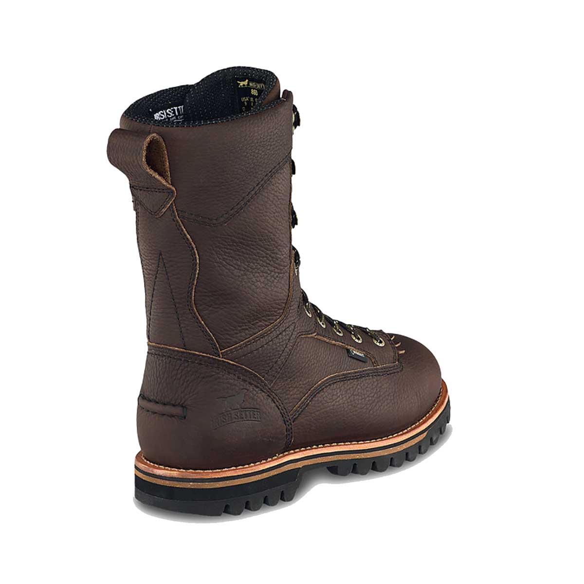 View of the back of the Irish Setter Men's Elk Tracker 12 in Waterproof 1000g Insulated Boots
