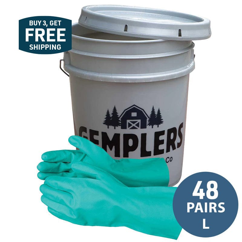 Gemplers 15-mil Chemical Resistant Unlined Nitrile Gloves | Bucket of 48 Pairs