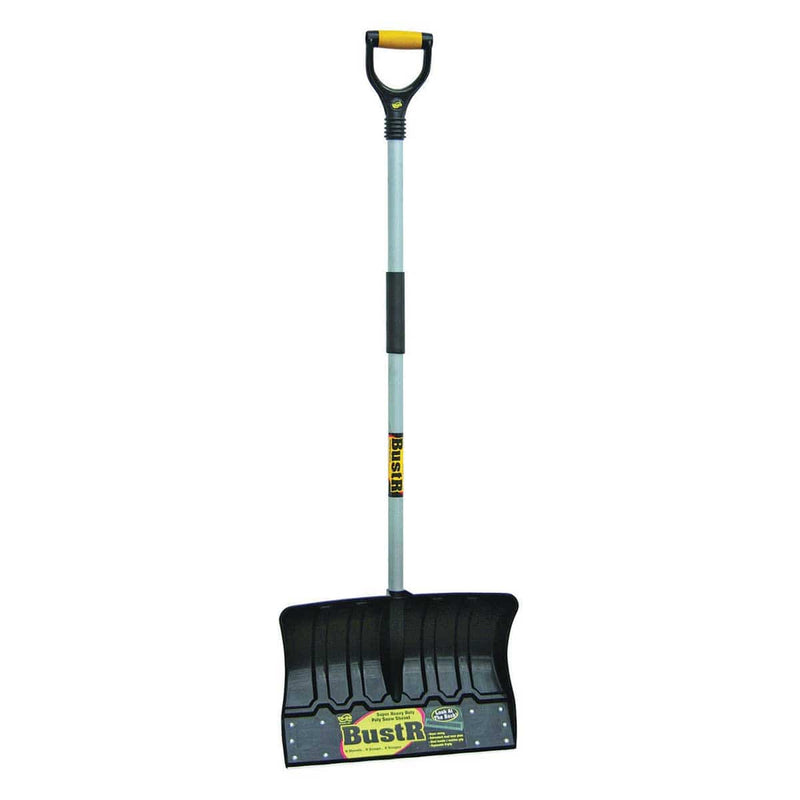 Yo-Ho 18" BustR™ Heavy Duty Poly Snow Shovel with Metal Wearplate