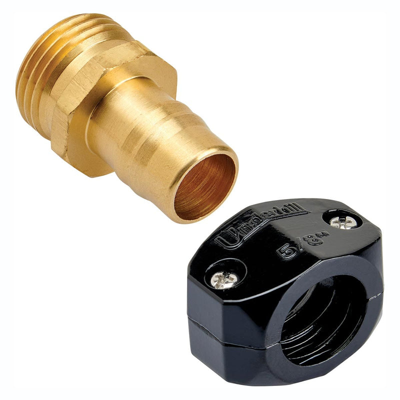 Underhill Hose Diameter Brass Male Mender with Clamp