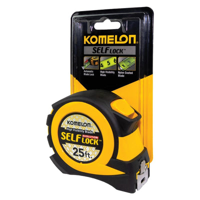 Komelon Self Lock Evolution Tape Measure | 25 ft x 1 in-FG