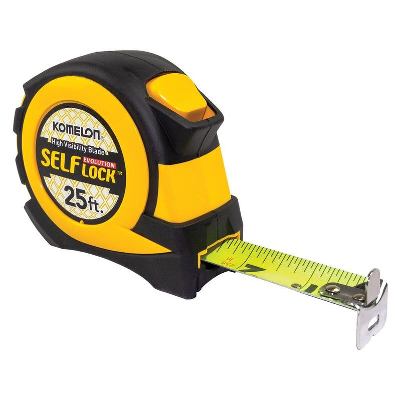 Komelon Self Lock Evolution Tape Measure | 25 ft x 1 in-FG