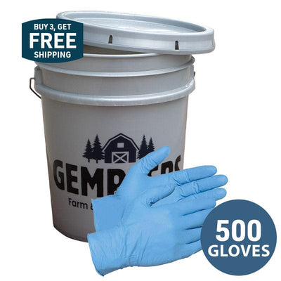 Gemplers 8-mil Disposable Nitrile Gloves | Bucket of 500 gloves