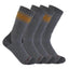 Brown Carhartt Men's Heavyweight 4 Pack Crew Socks