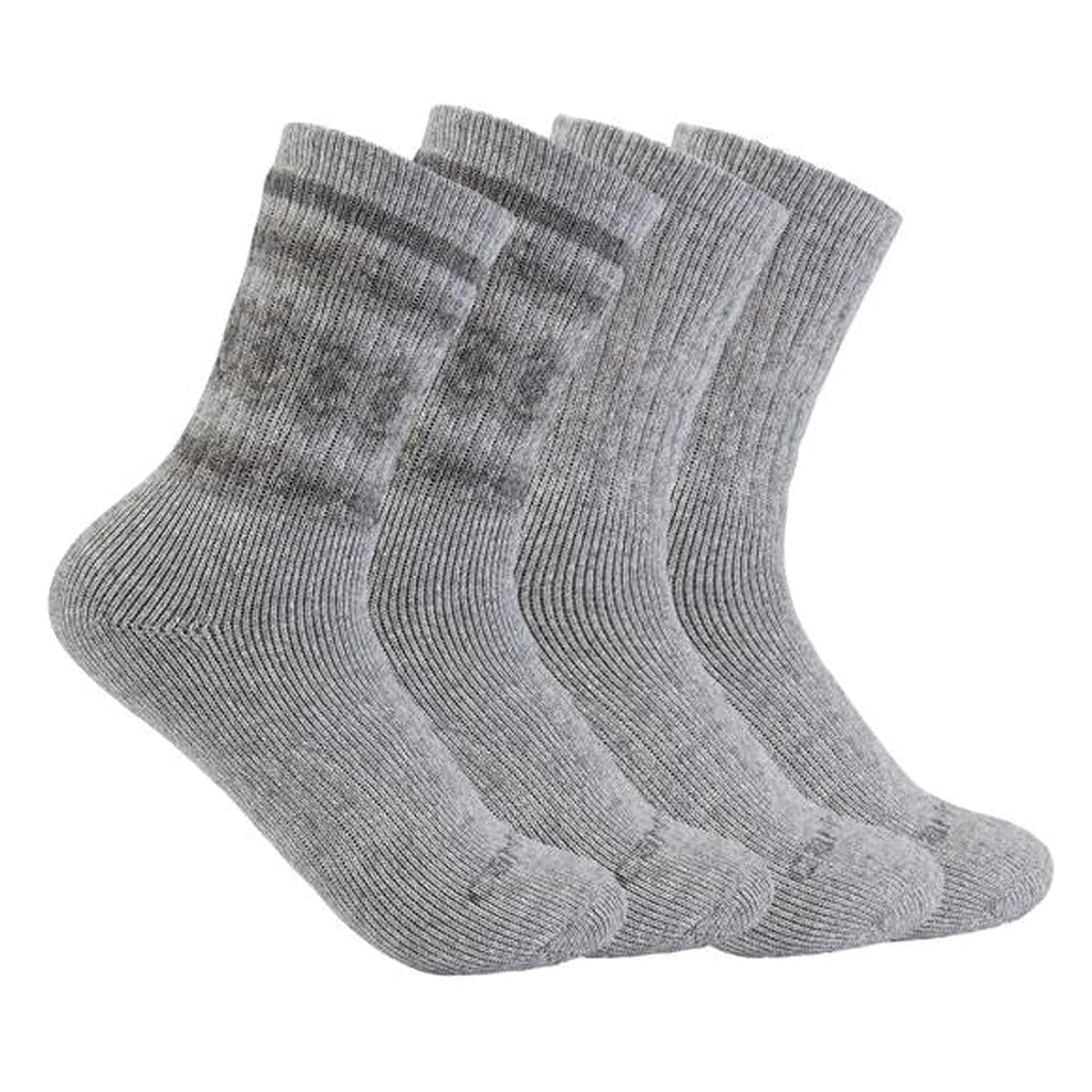 Grey Carhartt Women's Heavyweight Synthetic-Wool Blend 4 Pack Crew Socks