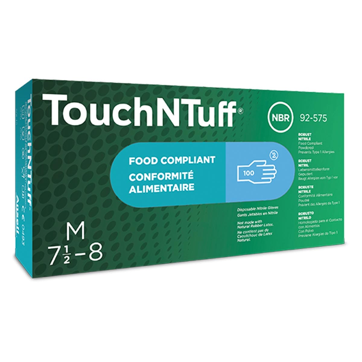 Ansell TouchNTuff 92-575 Powdered Nitrile Gloves
