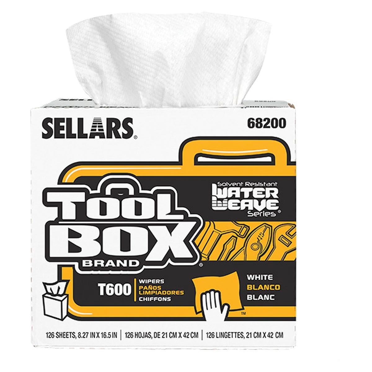 Sellars TOOLBOX T600 Waterweave Pop Up Box, 126 count