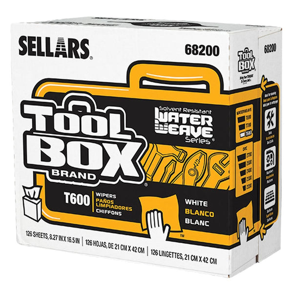ToolBox Brand Professional White Shop Rags, 1 Box (200 Sheets per Box)