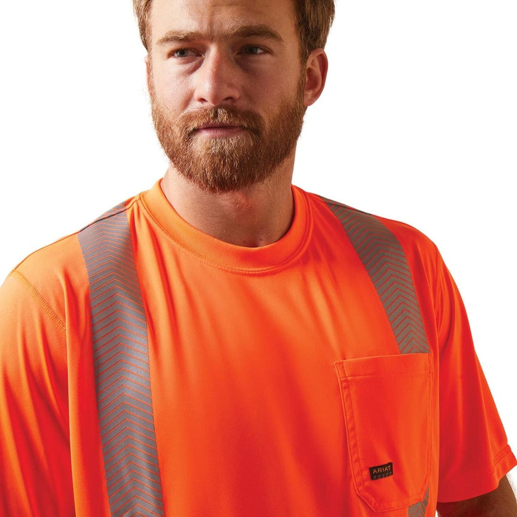 Bright Orange Ariat Rebar ANSI Class 2 Hi-Vis Short Sleeve T-Shirt