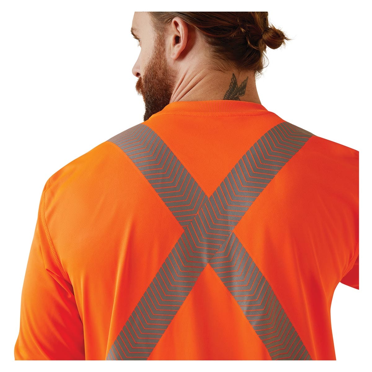 Bright Orange Ariat Rebar ANSI Class 2 Hi-Vis Long Sleeve T-Shirt