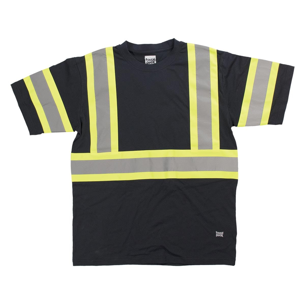 Black Tough Duck ANSI Class 1 Short Sleeve Cotton Hi-Vis Safety Shirt