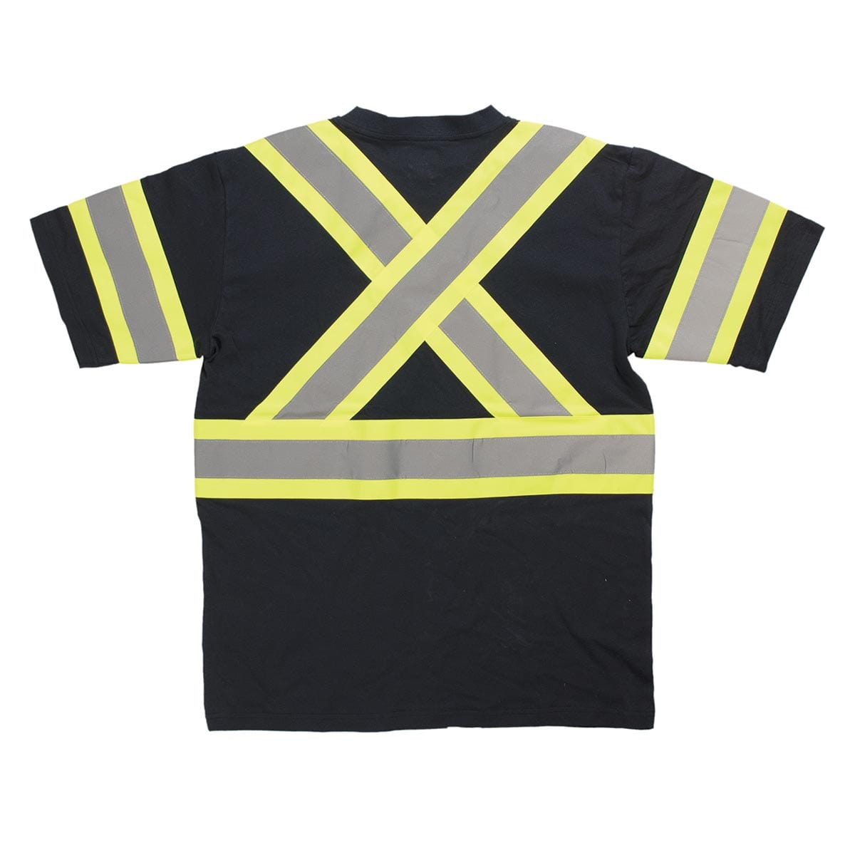 Black Tough Duck ANSI Class 1 Short Sleeve Cotton Hi-Vis Safety Shirt