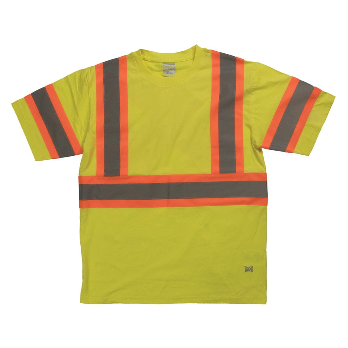 Brite Lime Tough Duck ANSI Class 1 Short Sleeve Cotton Hi-Vis Safety Shirt