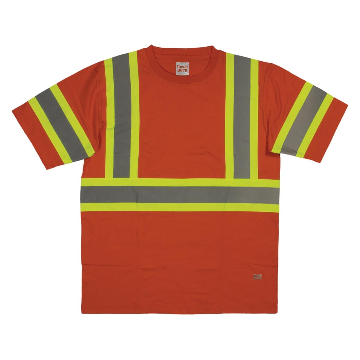 Brite Orange Tough Duck ANSI Class 1 Short Sleeve Cotton Hi-Vis Safety Shirt