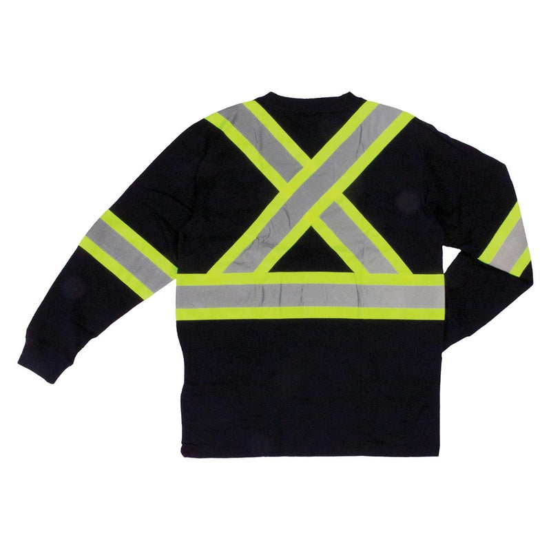 Black Tough Duck ANSI Class 2 Short Sleeve Polyester Jersey HI-Vis Shirt