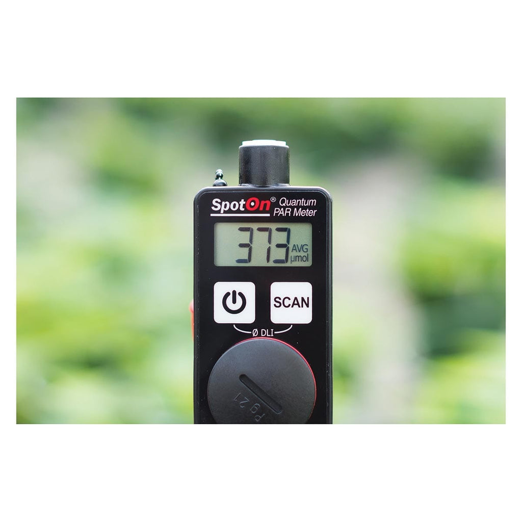 Closeup of the of the screen of the PAR Light Meter