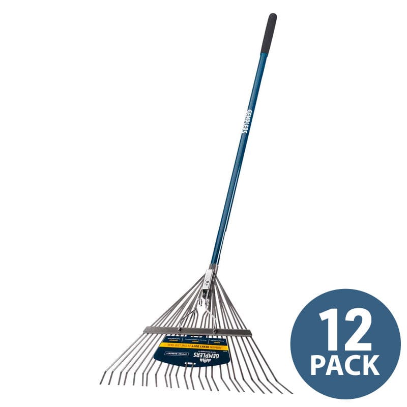 Gemplers 24-Tine Leaf Rake, Fiberglass Handle | 12 Pack