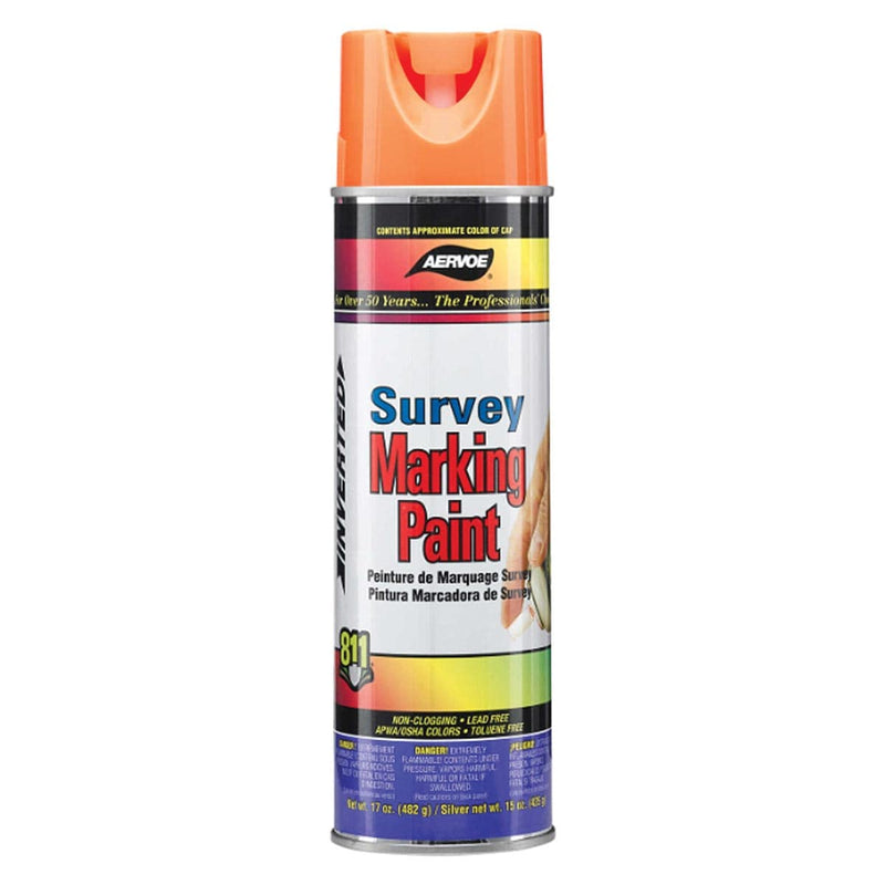 Aervoe Survey Marking Paint, Fluorescent Orange