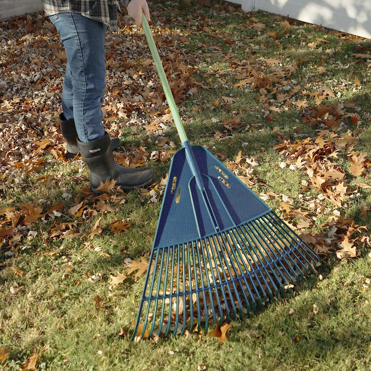 Gemplers 33" Poly Rake with Wood Handle In Use+++Gemplers 33" Poly Rake with Wood Handle In Use
