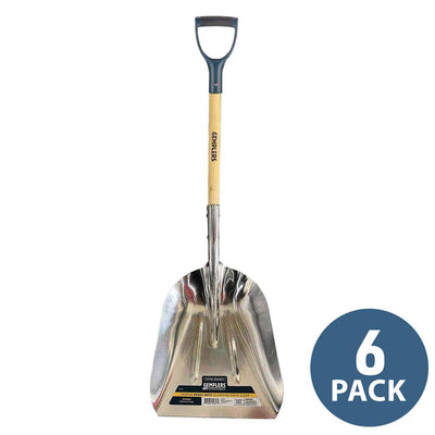 Gemplers Aluminum Scoop Shovel with Wood Handle | 6 pack