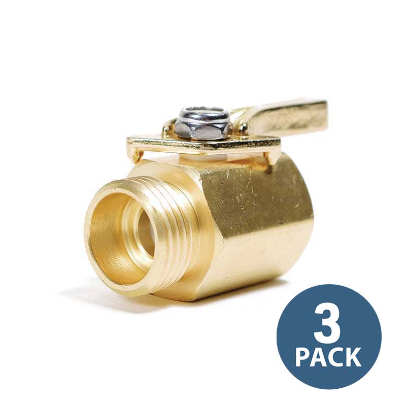 Gemplers Brass Shut Off Valve | 3 Pack