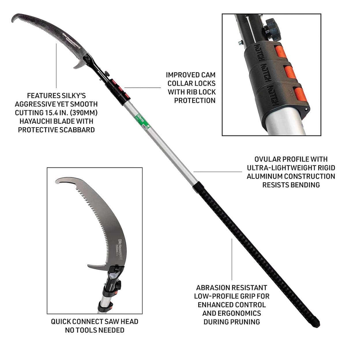 Notch 21' Sentei 4 Section Telescoping Aluminum Polesaw