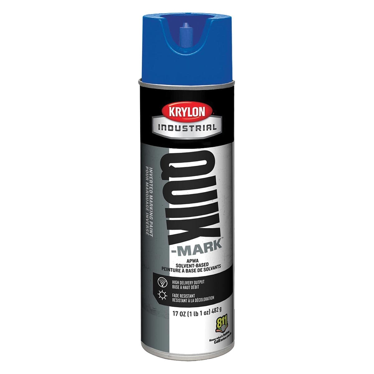 Blue Krylon Quik-Mark Solvent-Based Inverted Marking Paint, Qty. 12