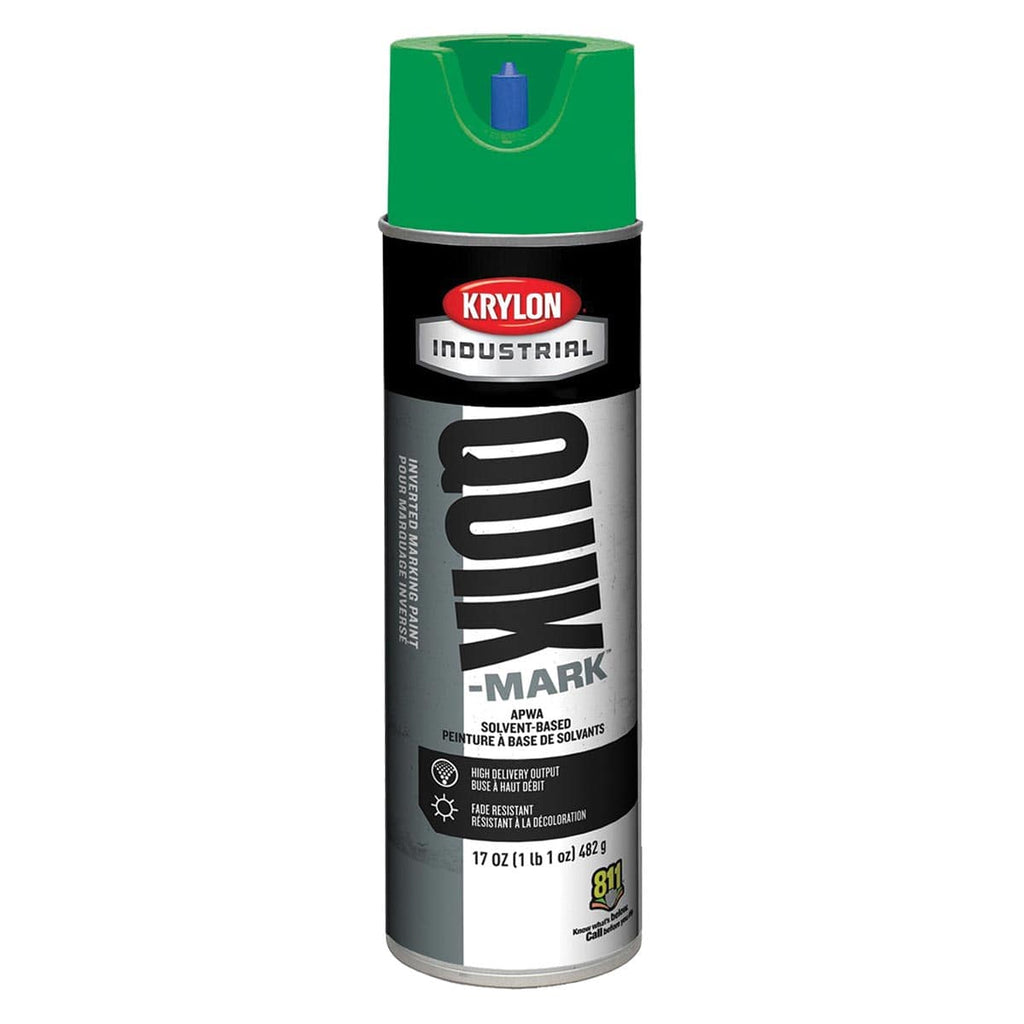 Green Krylon Quik-Mark Solvent-Based Inverted Marking Paint, Qty. 12