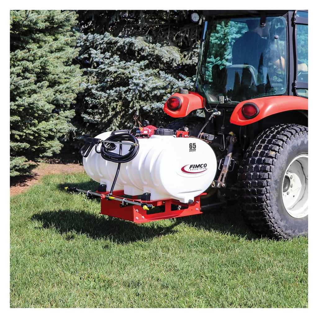garden tractor mounted sprayer Fimco 65 gal. 3-Point Sprayer w/ 12V Pump & 7N Broadcast Boom 3PT-65-12V-BL 5303251
