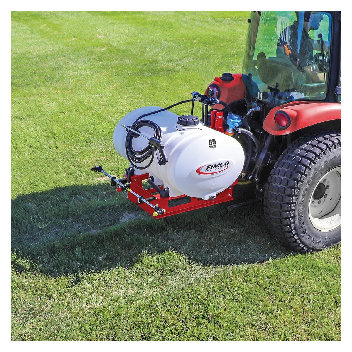 Fimco 65 Gallon 3-Point Sprayer with 6 Roller Pump, Spray Wand & Broadcast Boom