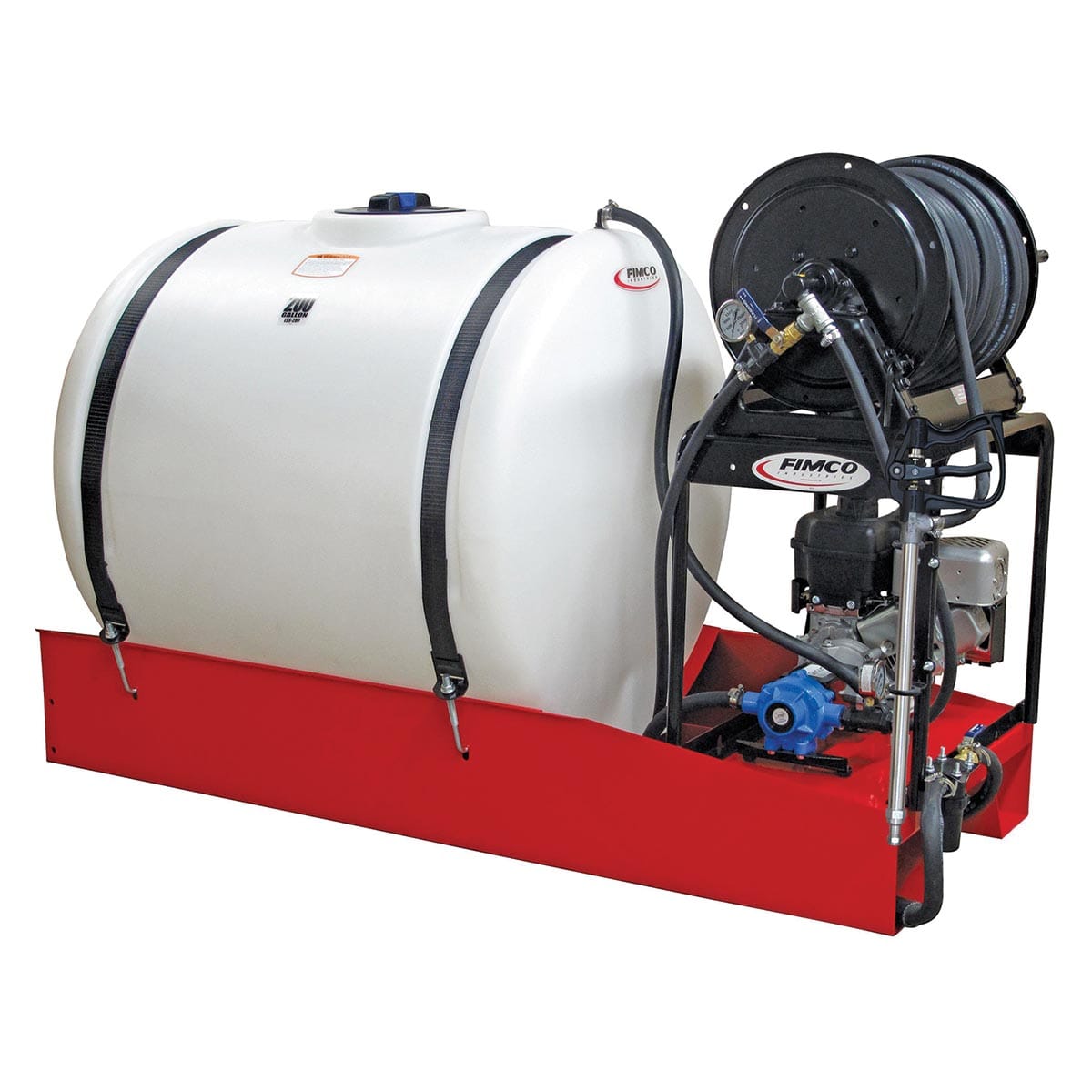 Fimco 200 Gallon Skid Sprayer with 8 Roller Pump, 300' Hose & Hand Reel