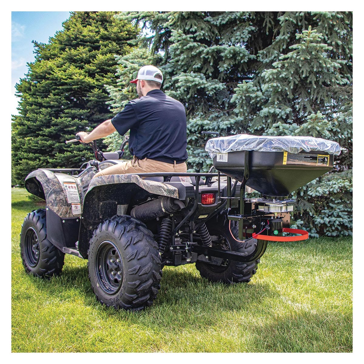 Fimco 2.2 Cubic Foot ATV/UTV Dry Material Spreader with Cover &  2" Tube Mount