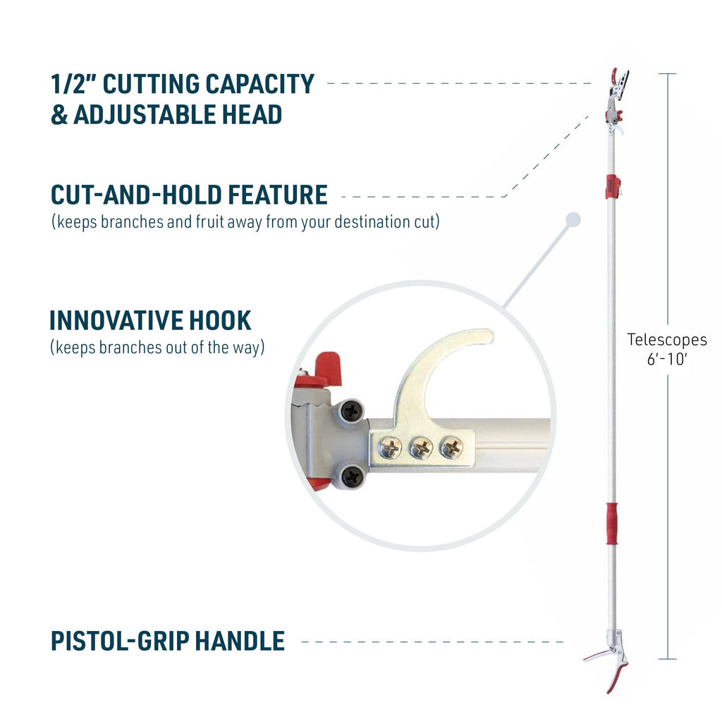 Gemplers Telescoping Long-Reach Cut-and-Hold Pruner, 6 ft. - 10 ft.