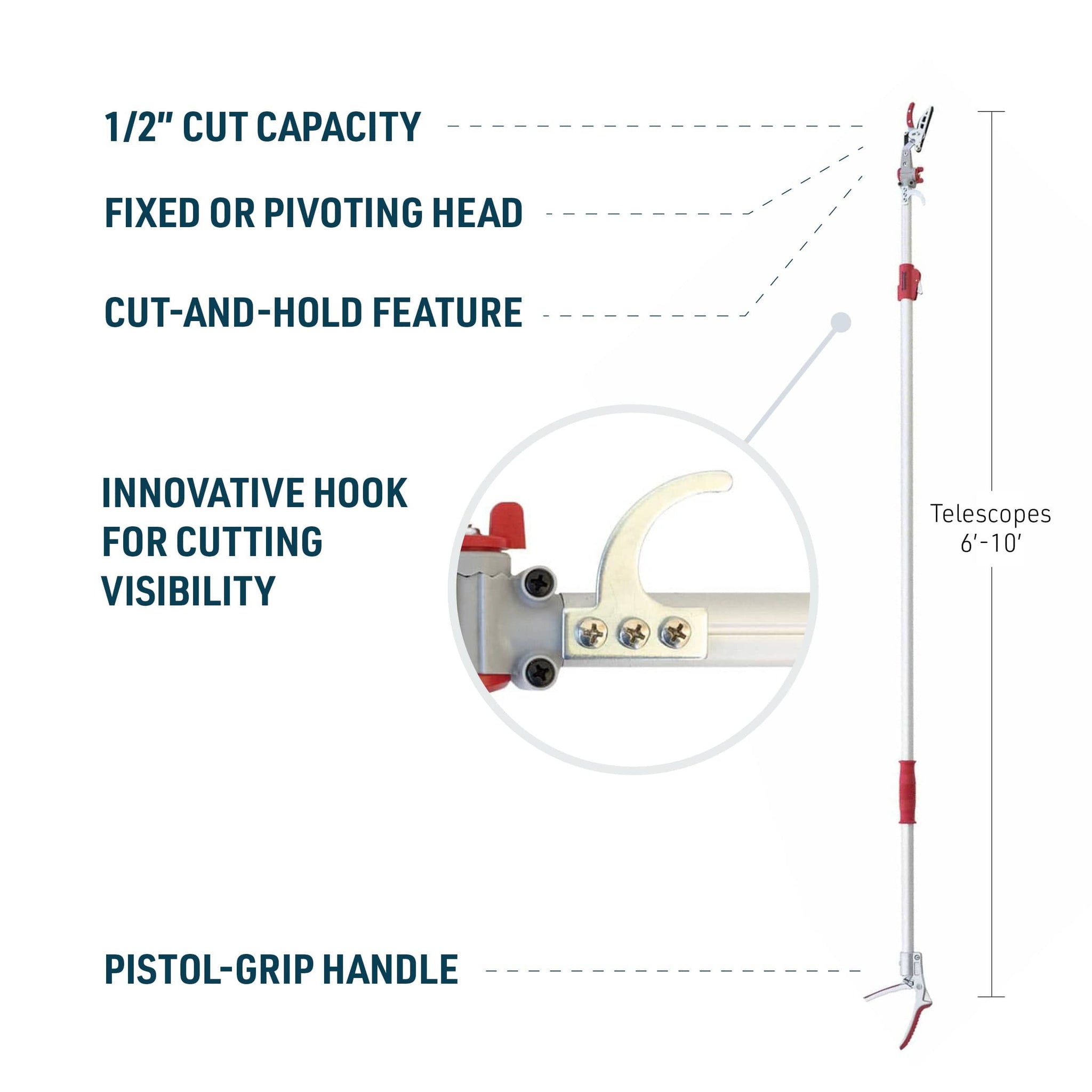 Gemplers Telescoping Long-Reach Cut-and-Hold Pruner, 6 ft. - 10 ft.