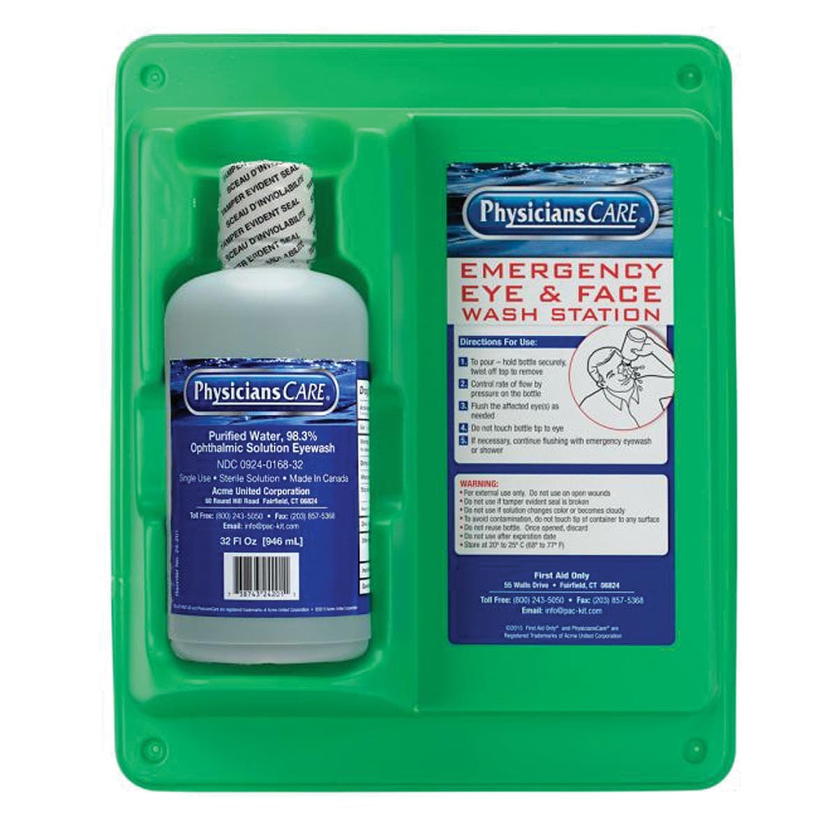 One 32 oz. Bottle PhysiciansCare Eyewash Station