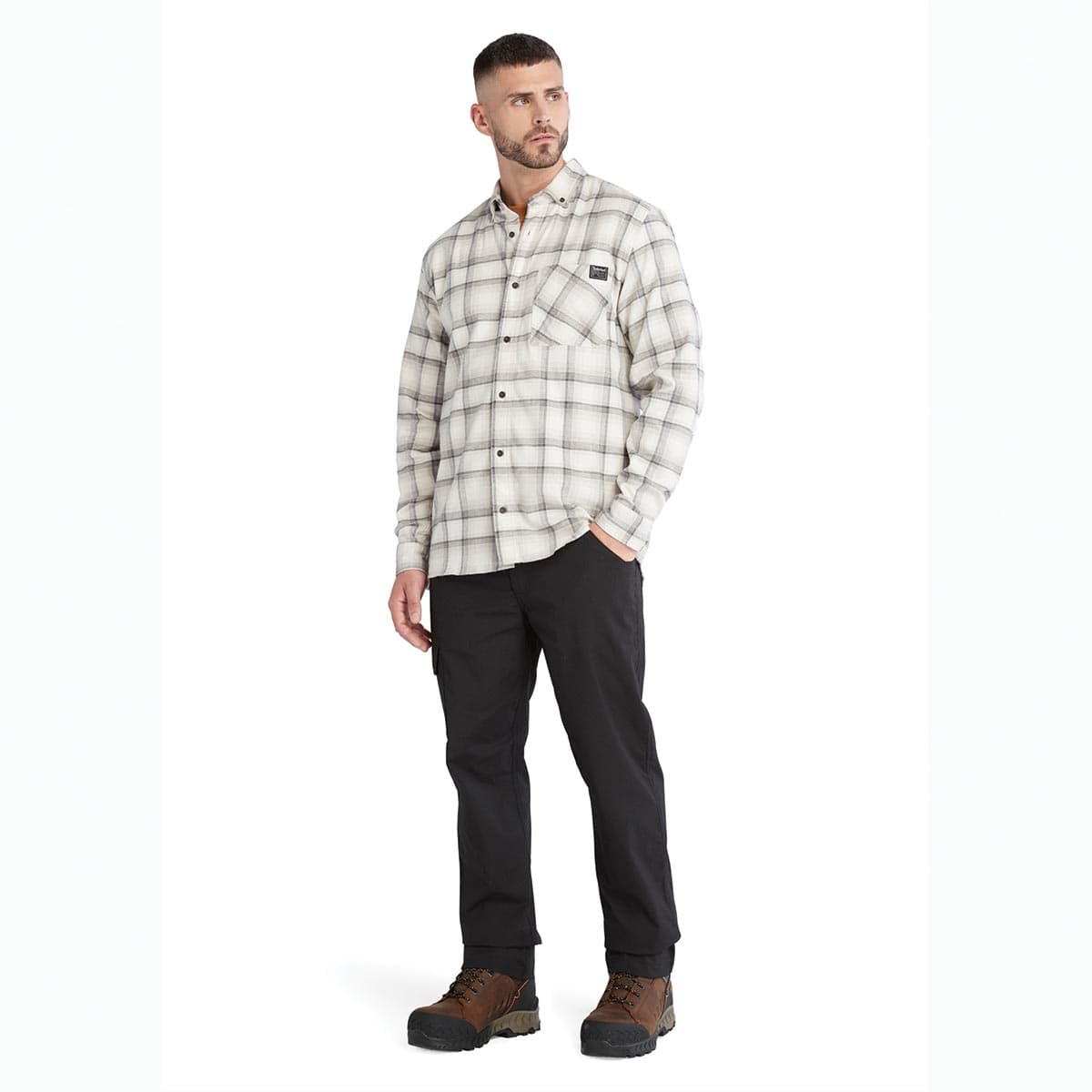 Timberland Pro Woodfort Long Sleeve Lightweight Flannel Flex Shirt